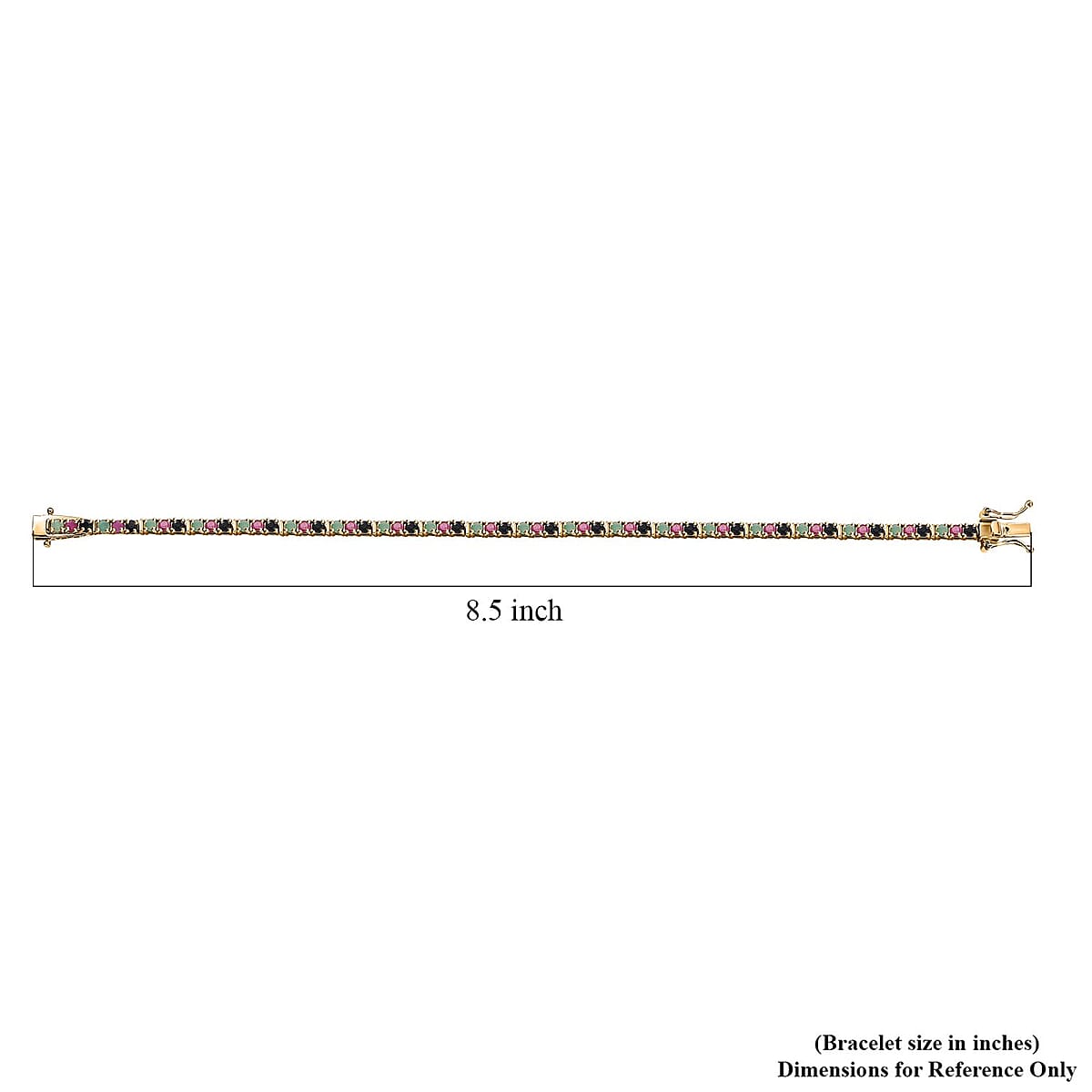 Karis Emerald, Blue Sapphire and Ruby 6.60 ctw Tennis Bracelet in 18K YG Plated (8.00 In) image number 4