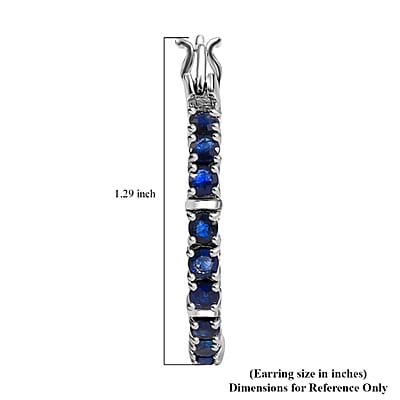 Karis Blue Sapphire 2.25 ctw Inside-out Hoop Earrings in Platinum Bond