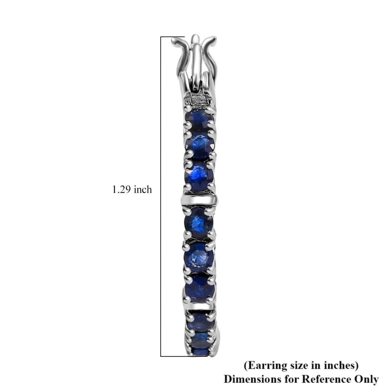 Karis Blue Sapphire 2.25 ctw Inside-out Hoop Earrings in Platinum Bond