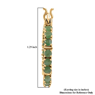 Karis Emerald 2.10 ctw Inside-out Hoop Earrings in 18K YG Plated
