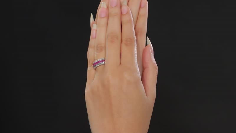 Doorbuster Karis Ruby, White Zircon Ring in Platinum Bond (Size 10.0) 1.20 ctw