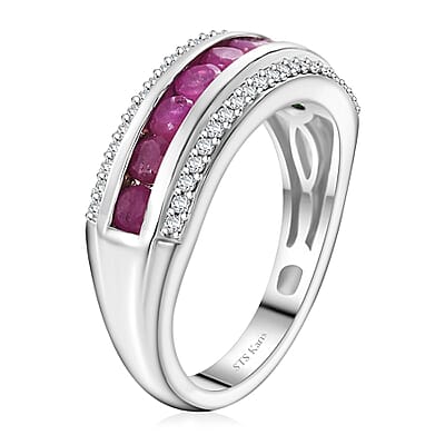 Karis Ruby and White Zircon 1.20 ctw Ring in Platinum Bond (Size 10.0)