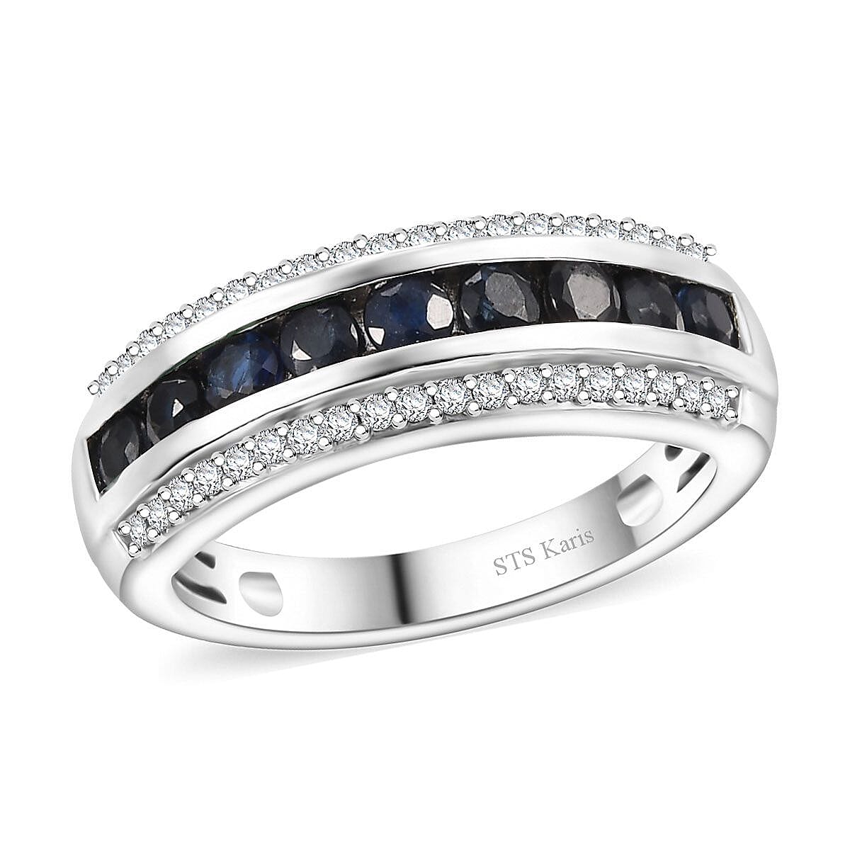 Doorbuster Karis Ruby, White Zircon Ring in Platinum Bond (Size 10.0) 1.20 ctw