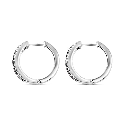 Karis Ruby and White Zircon 1.85 ctw Hoop Earrings in Platinum Bond