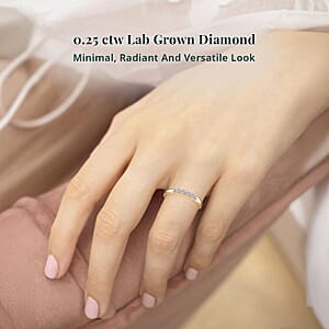 Luxuriant Lab Grown Diamond (G, SI)  0.25 ctw Band Ring in 18K Vermeil Yellow Gold Over Sterling Silver (Size 10.0) (Del. In 8-10 Days)
