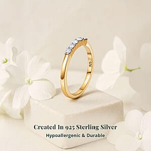 Luxuriant Lab Grown Diamond (G, SI)  0.25 ctw Band Ring in 18K Vermeil Yellow Gold Over Sterling Silver (Size 10.0) (Del. In 8-10 Days)