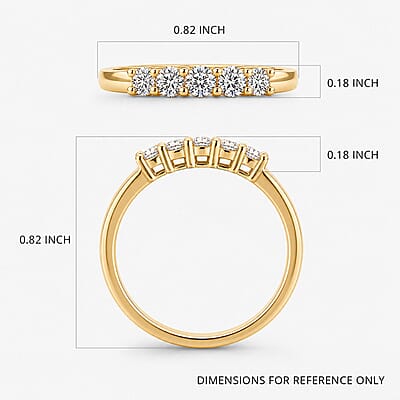 Luxuriant Lab Grown Diamond (G, SI) 0.25 ctw Band Ring in 18K Vermeil Yellow Gold Over Sterling Silver (Size 10.0)