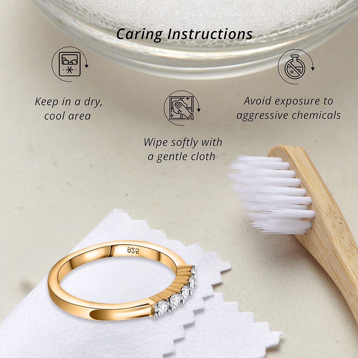 Luxuriant Lab Grown Diamond 0.25 ctw Band Ring in 18K Vermeil Yellow Gold Over Sterling Silver (Size 7.0) image number 6