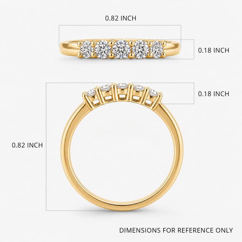 Luxuriant Lab Grown Diamond G-H SI 0.25 ctw Band Ring in 18K Vermeil Yellow Gold Over Sterling Silver (Size 7.0)