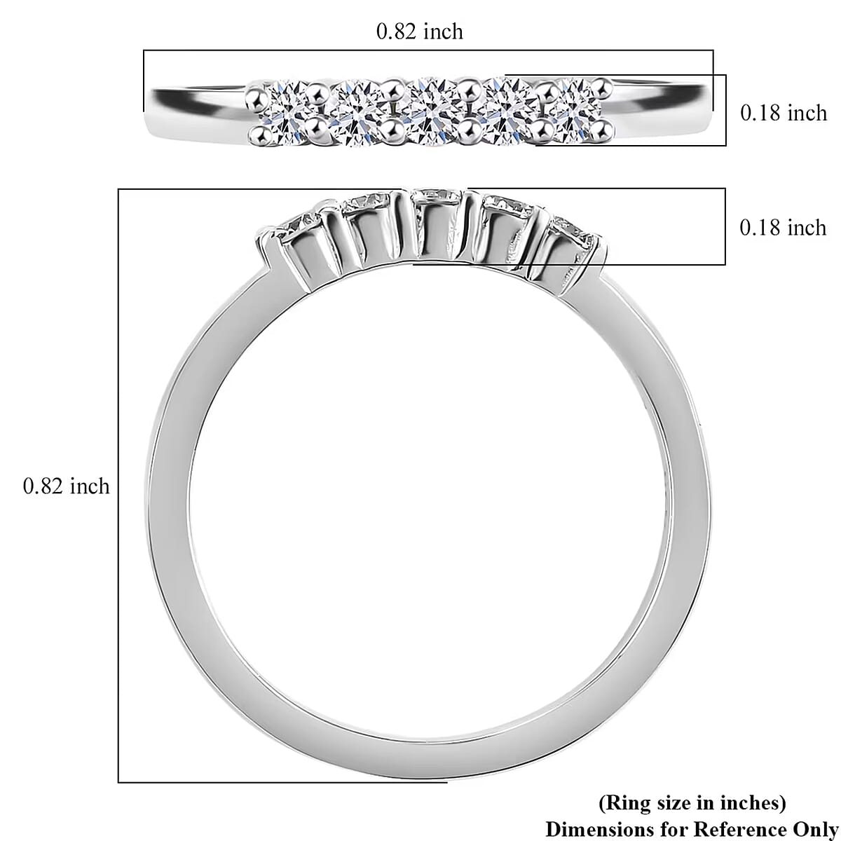 Luxuriant Lab Grown Diamond G SI 0.25 ctw Band Ring in Rhodium Over Sterling Silver (Size 10.0) image number 7