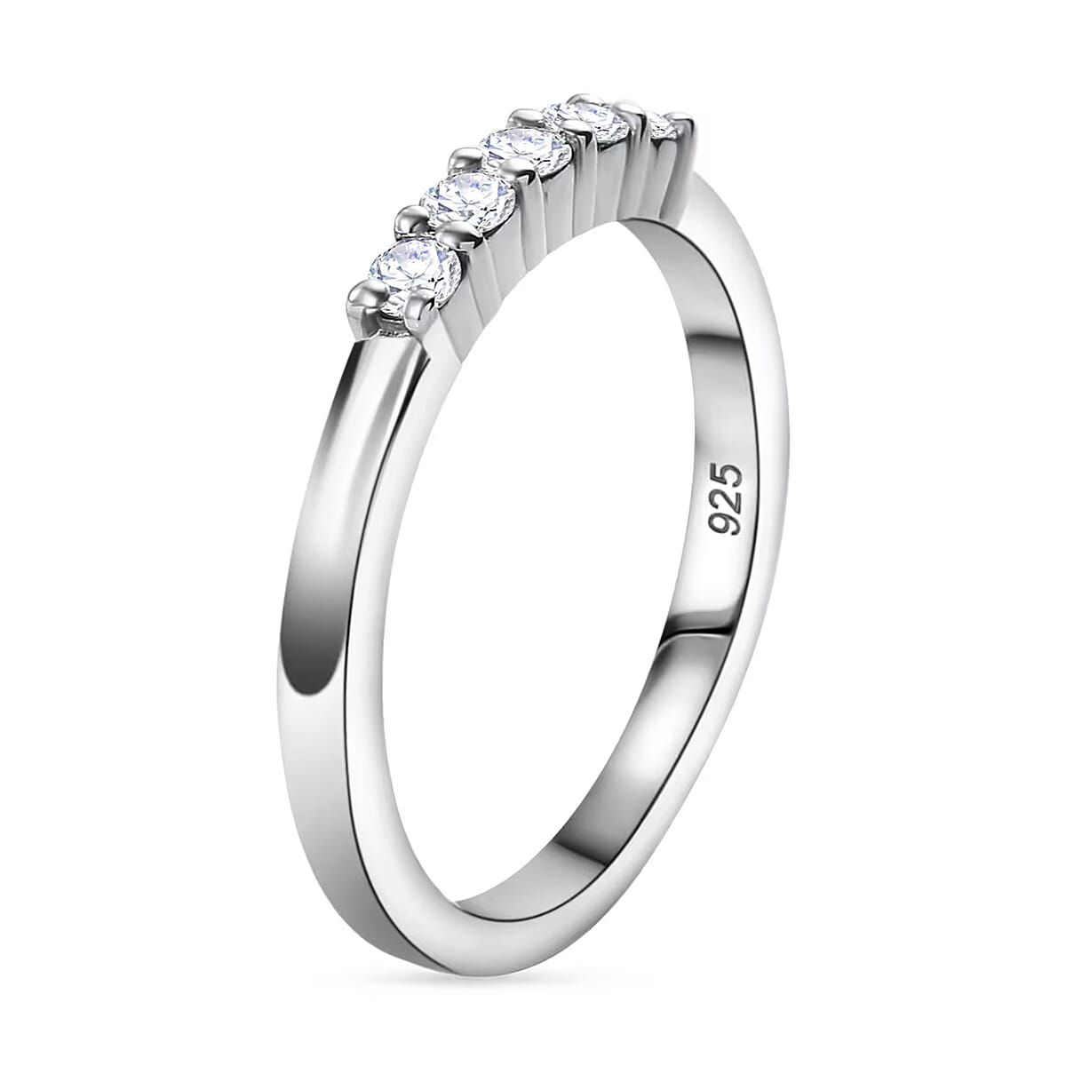 Luxuriant Lab Grown Diamond G SI 0.25 ctw Band Ring in Rhodium Over Sterling Silver (Size 10.0) image number 8