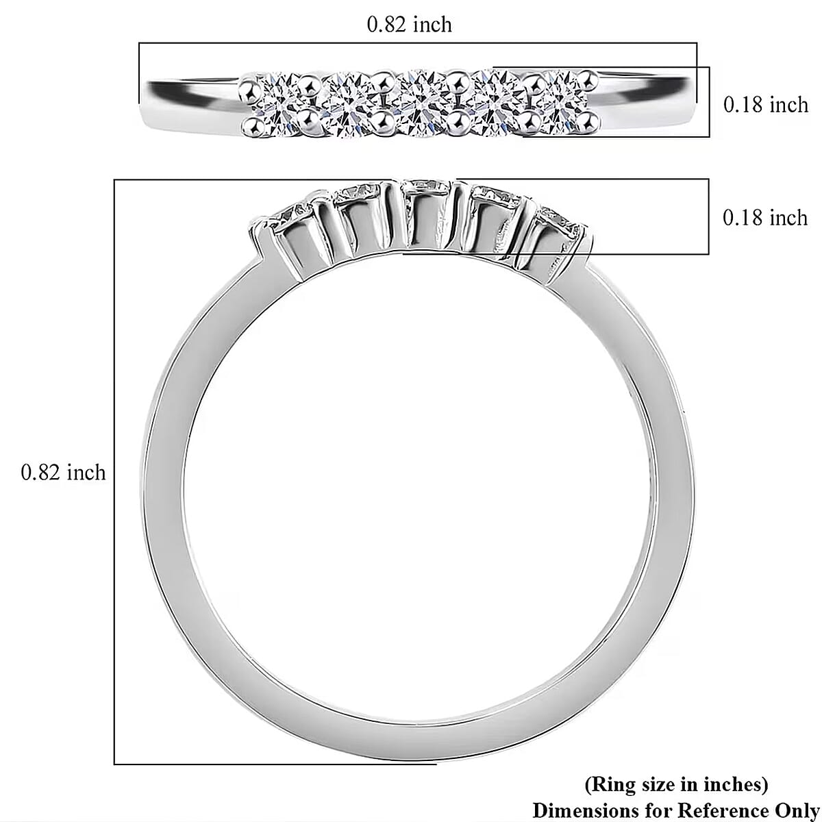 Luxuriant Lab Grown Diamond G-H SI 0.25 ctw Band Ring in Rhodium Over Sterling Silver (Size 6.0) image number 6