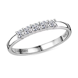 Luxuriant Lab Grown Diamond G SI 0.25 ctw Band Ring in Rhodium Over Sterling Silver (Size 8.0)
