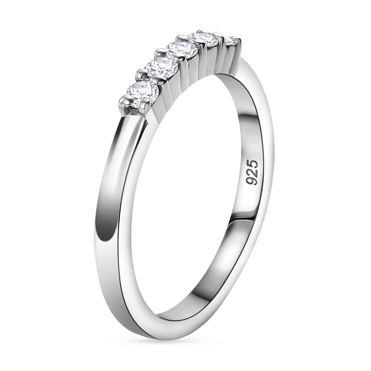 Luxuriant Lab Grown Diamond G SI 0.25 ctw Band Ring in Rhodium Over Sterling Silver (Size 8.0) image number 9