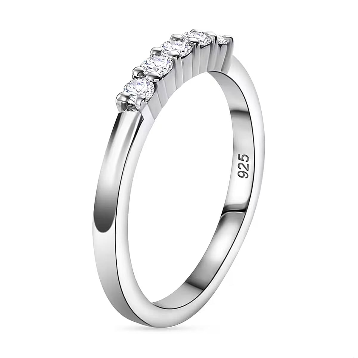 Luxuriant Lab Grown Diamond G SI 0.25 ctw Band Ring in Rhodium Over Sterling Silver (Size 9.0) image number 7