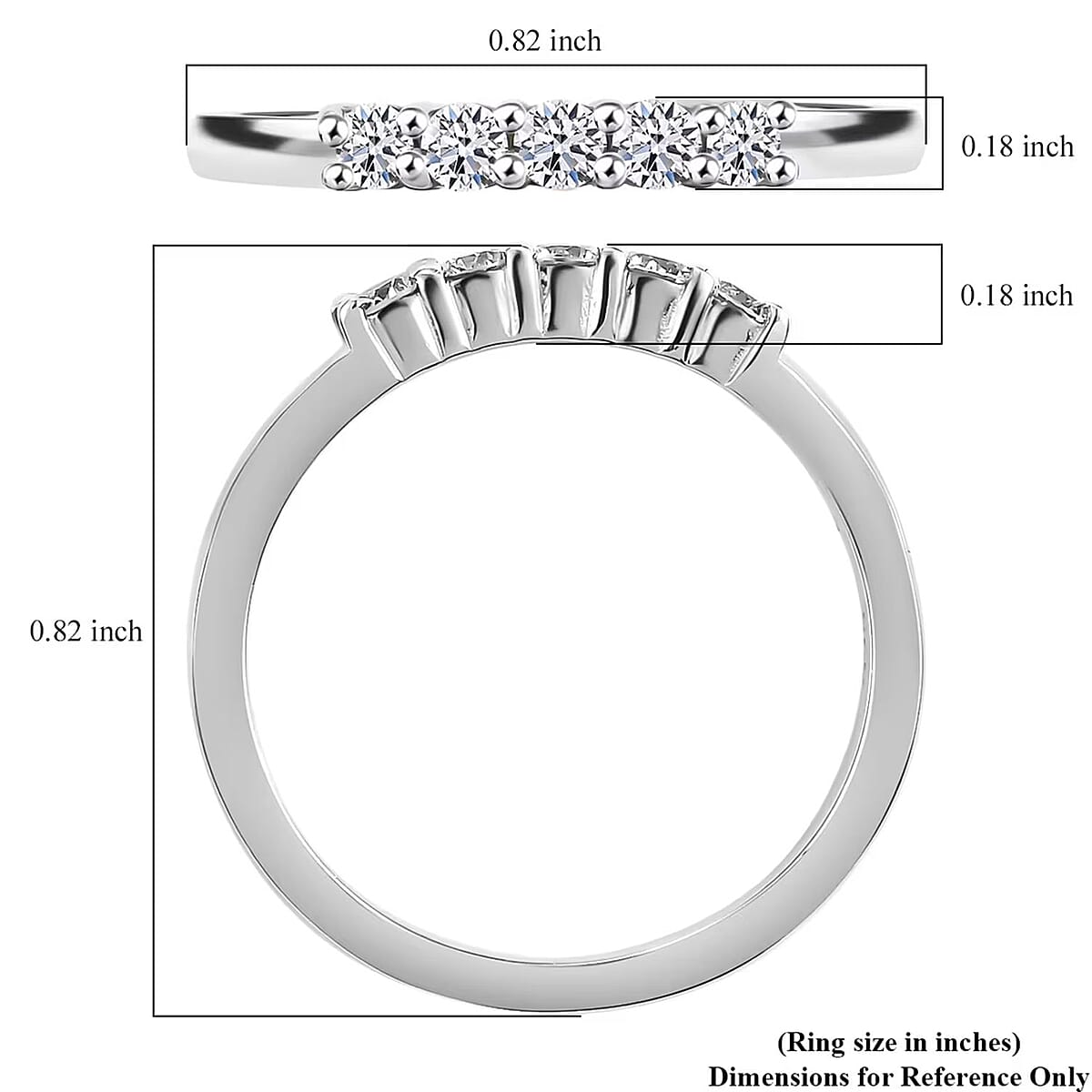 Luxuriant Lab Grown Diamond G SI 0.25 ctw Band Ring in Rhodium Over Sterling Silver (Size 9.0) image number 8