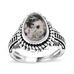 Artisan Crafted White Buffalo 3.50 ctw Solitaire Ring in Black Oxidized Sterling Silver (Size 10.0)