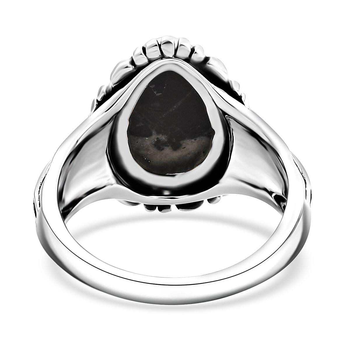 D'Joy Artisan Crafted White Buffalo 3.50 ctw Solitaire Ring in Black Oxidized Sterling Silver (Size 10.0)
