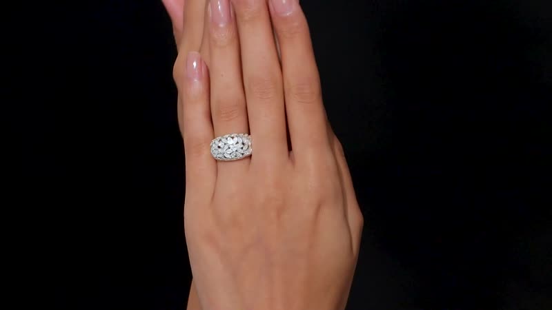 Karis White Diamond Accent Ring in 18K YG Plated and Platinum Bond