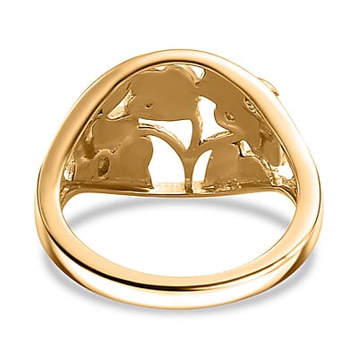 Karis Natural Champagne and White Diamond Accent Ring in 18K YG Plated (Size 10.0)