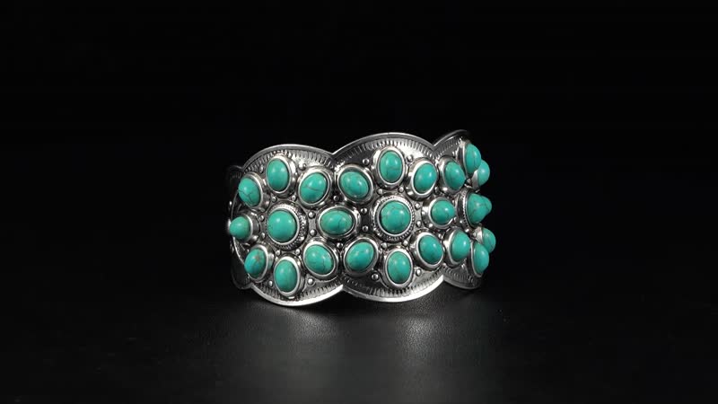 Doorbuster Blue Howlite Bangle Bracelet in Silvertone (7.50 In) 10.00 ctw