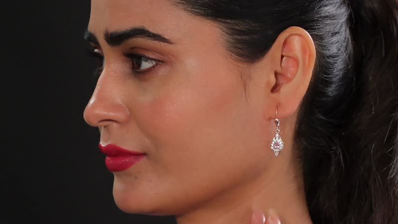 D'Joy Narsipatnam Pink Spinel and White Zircon 1.25 ctw Lever Back Earrings in 18K Vermeil Rose Gold Over Sterling Silver
