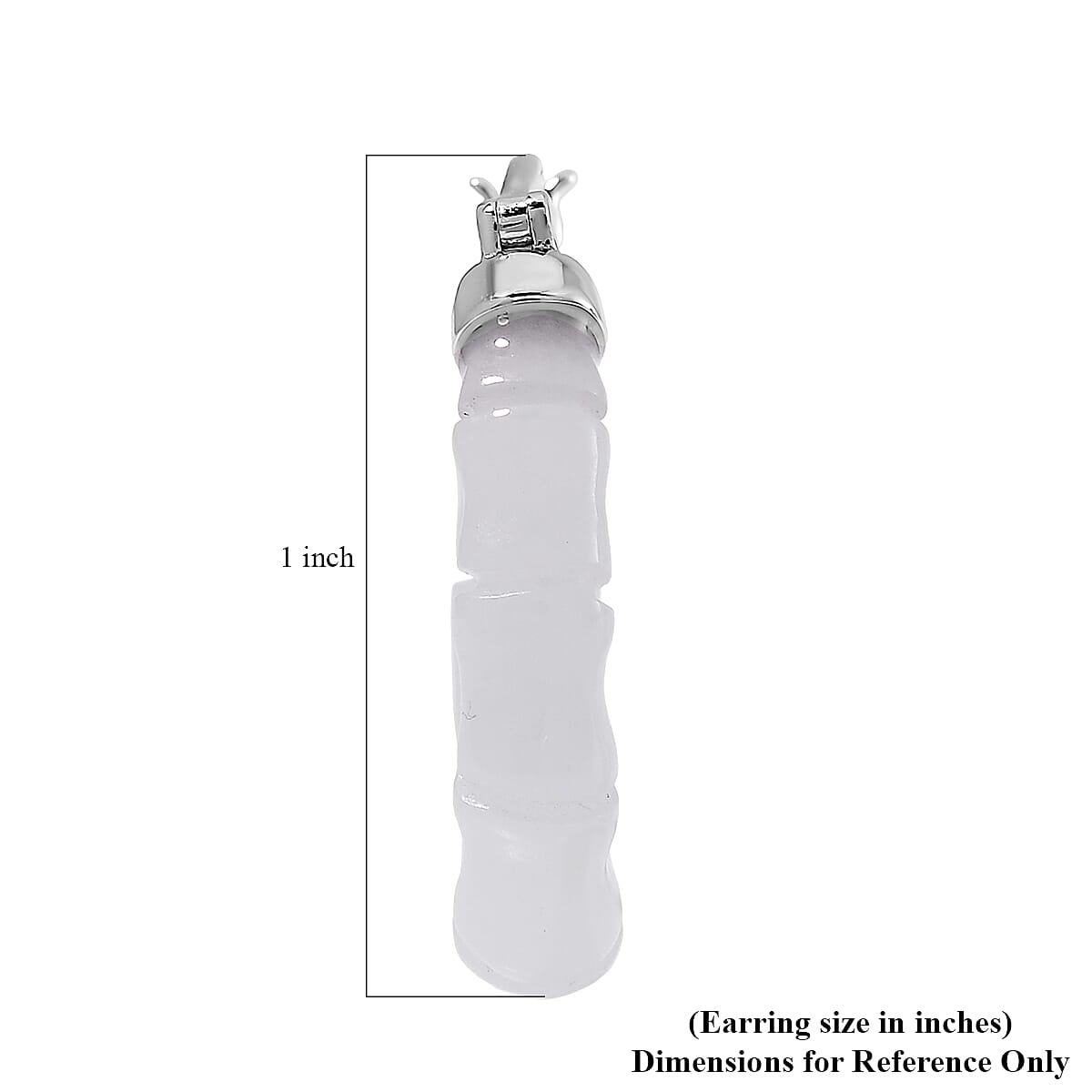 Natural Jade 20.00 ctw Hoop Earrings in Rhodium Over Sterling Silver image number 5