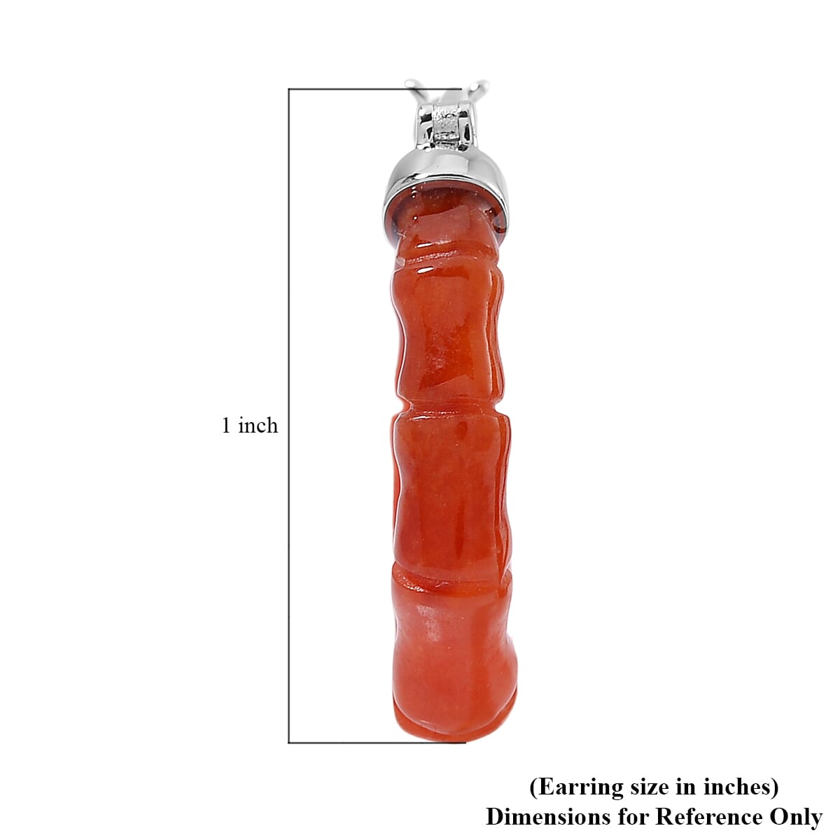 Red Jade (D) 20.00 ctw Hoop Earrings in Rhodium Over Sterling Silver image number 5