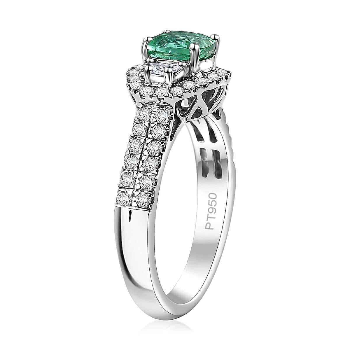 Rhapsody 950 Platinum AAAA Paraiba Tourmaline, Diamond (E-F, VS) Ring (Size 6.0) (7.12 g) 2.00 ctw
