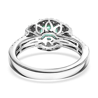 Rhapsody 950 Platinum AAAA Paraiba Tourmaline, Diamond (E-F, VS) Ring (Size 6.0) (7.12 g) 2.00 ctw