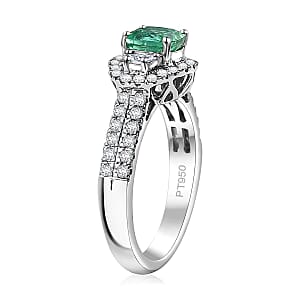 Rhapsody 950 Platinum AAAA Paraiba Tourmaline, Diamond (E-F, VS) Ring (Size 8.0) (7.12 g) 2.00 ctw