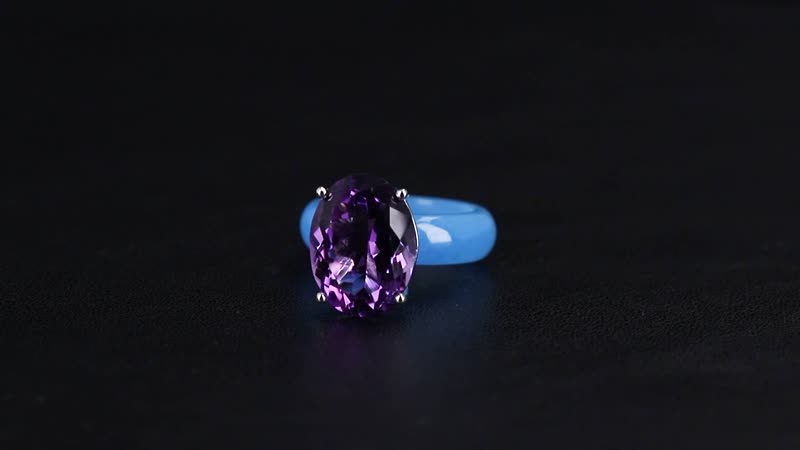 African Amethyst, Blue Jade Band Ring in Rhodium Over Sterling Silver (Size 10.0) 24.40 ctw