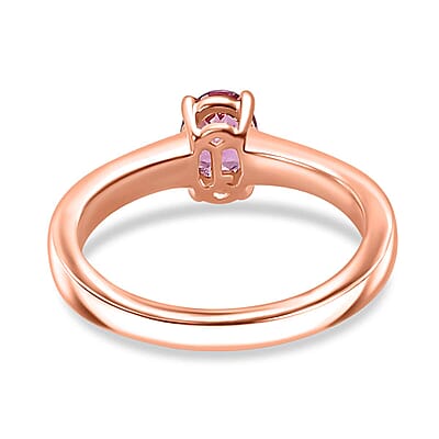 Luxoro AAA Narsipatnam Pink Spinel 0.80 ctw Solitaire Ring in 10K Rose Gold (Size 10.0)