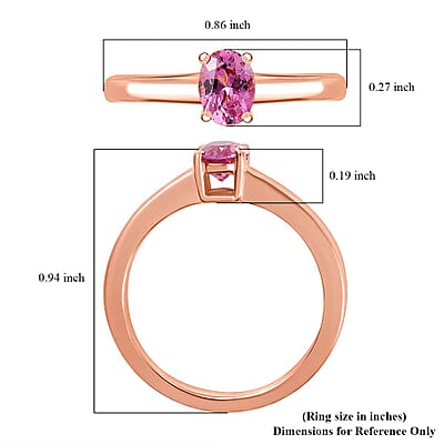 Luxoro AAA Narsipatnam Pink Spinel 0.80 ctw Solitaire Ring in 10K Rose Gold (Size 10.0)