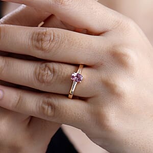 Luxoro AAA Narsipatnam Pink Spinel 0.80 ctw Solitaire Ring in 10K Rose Gold (Size 11.0)