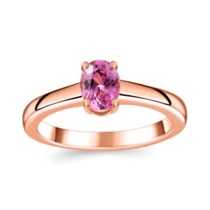 Luxoro AAA Narsipatnam Pink Spinel 0.80 ctw Solitaire Ring in 10K Rose Gold (Size 6.0)