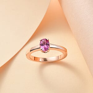 Luxoro AAA Narsipatnam Pink Spinel 0.80 ctw Solitaire Ring in 10K Rose Gold (Size 7.0)