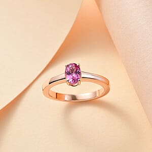 Luxoro AAA Narsipatnam Pink Spinel 0.80 ctw Solitaire Ring in 10K Rose Gold (Size 8.5)