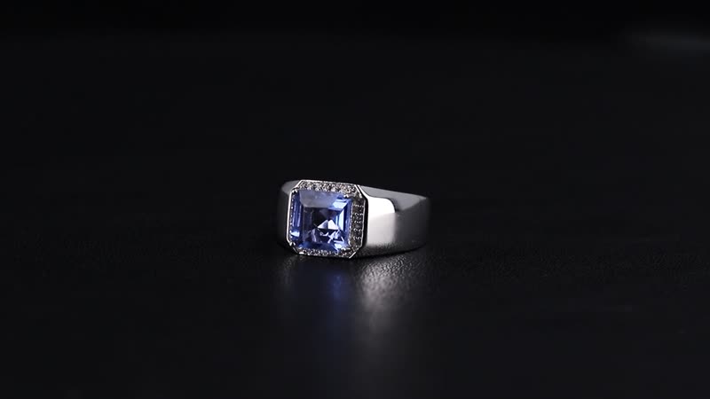 Color Change Fluorite (IR) and White Zircon 3.10 ctw Men's Ring in Rhodium Over Sterling Silver (Size 10.0)