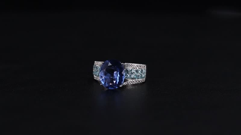 Color Change Fluorite (IR) and Multi Gemstone 6.60 ctw Ring in Rhodium Over Sterling Silver (Size 10.0)