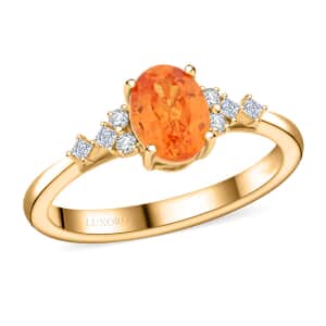 Certified & Appraised Luxoro AAA Viceroy Spessartine Garnet and G-H I2 Diamond 2.35 ctw Ring in 10K Yellow Gold (Size 10.0) 