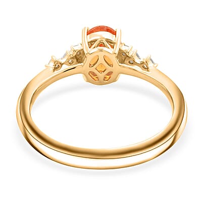Certified & Appraised Luxoro AAA Spessartite Garnet and G-H I2 Diamond 2.35 ctw Ring in 10K Yellow Gold (Size 10.0)