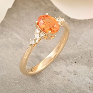 Certified & Appraised Luxoro AAA Spessartite Garnet and G-H I2 Diamond 2.35 ctw Ring in 10K Yellow Gold (Size 7.0) 