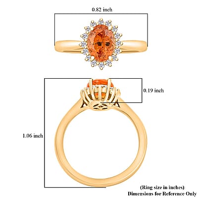 Certified & Appraised Luxoro AAA Spessartine Garnet and G-H I2 Diamond 1.70 ctw Ring in 10K Yellow Gold (Size 10.0)