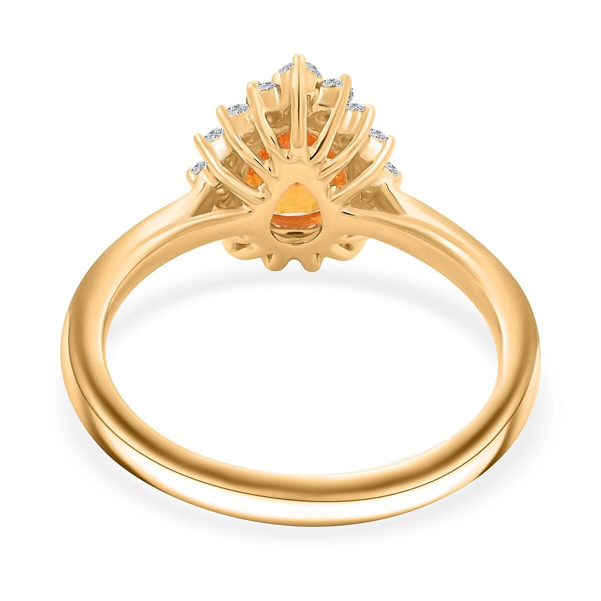 Certified & Appraised Luxoro 10K Yellow Gold AAA Fanta Garnet, Diamond (G-H, I2) (0.33 cts) Ring (Size 11.0) 1.70 ctw image number 4