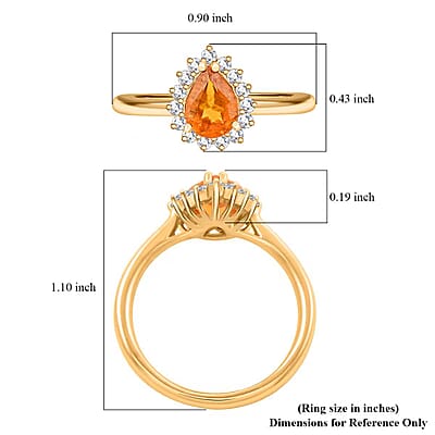Certified & Appraised Luxoro AAA Outomongu  Spessartine Garnet and G-H I2 Diamond 1.70 ctw Ring in 10K Yellow Gold (Size 8.0)