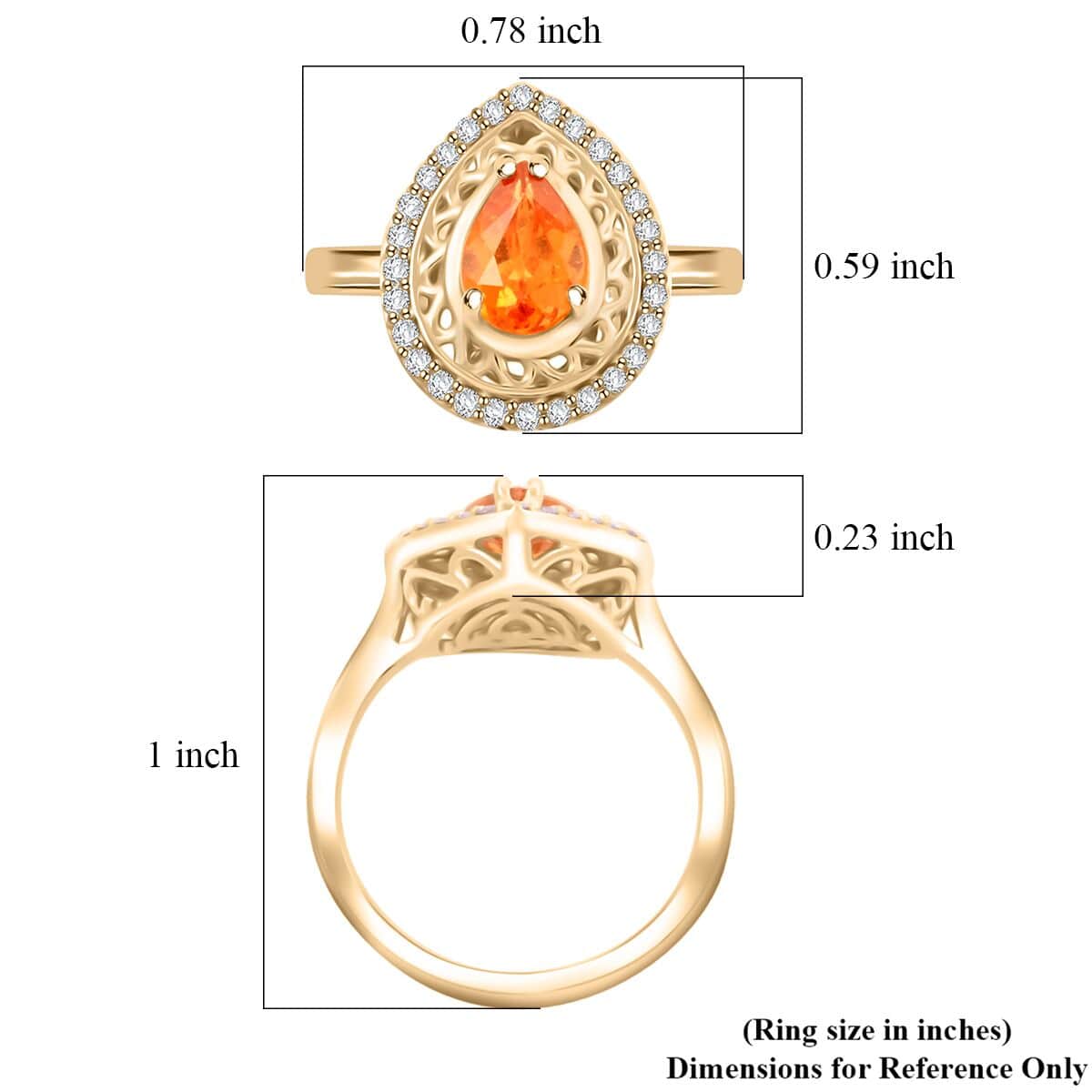 Certified & Appraised Luxoro 10K Yellow Gold AAA Fanta Garnet, Diamond (G-H, I2) (0.24 cts) Ring (Size 9.0) (4.09 g) 1.60 ctw image number 5