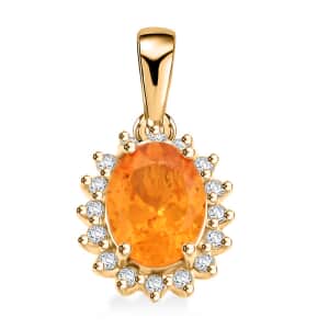 Certified & Appraised Luxoro AAA Viceroy Spessartine Garnet and G-H I2 Diamond 1.90 ctw Pendant in 10K Yellow Gold 