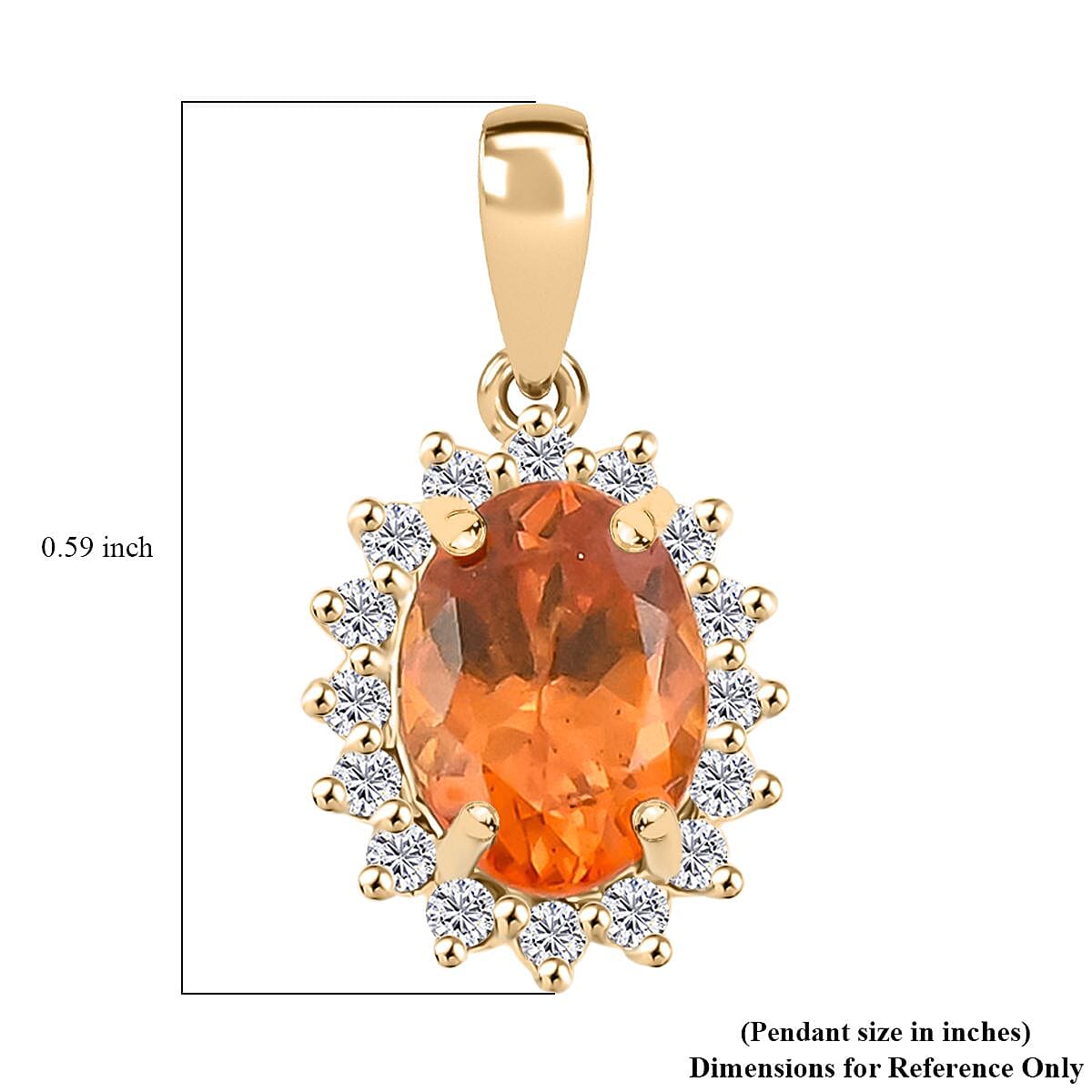 Certified & Appraised Luxoro AAA Fanta Garnet and G-H I2 Diamond 1.90 ctw Pendant without Chain in 10K Yellow Gold