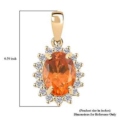 Certified & Appraised Luxoro AAA Fanta Garnet and G-H I2 Diamond 1.90 ctw Pendant without Chain in 10K Yellow Gold